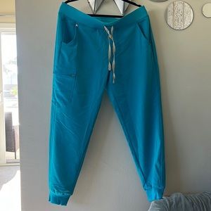 Figs teal joggers in large